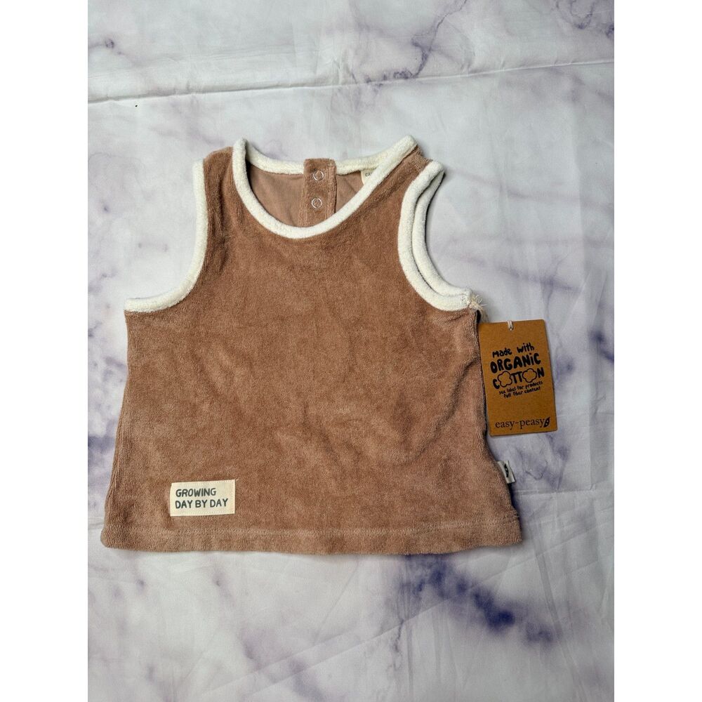 Easy Peasy Brown Terry Cloth Summer Tank Top 24M